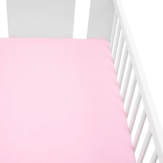 Drap-housse en jersey New Baby pour lit bébé 120 × 60 cm rose