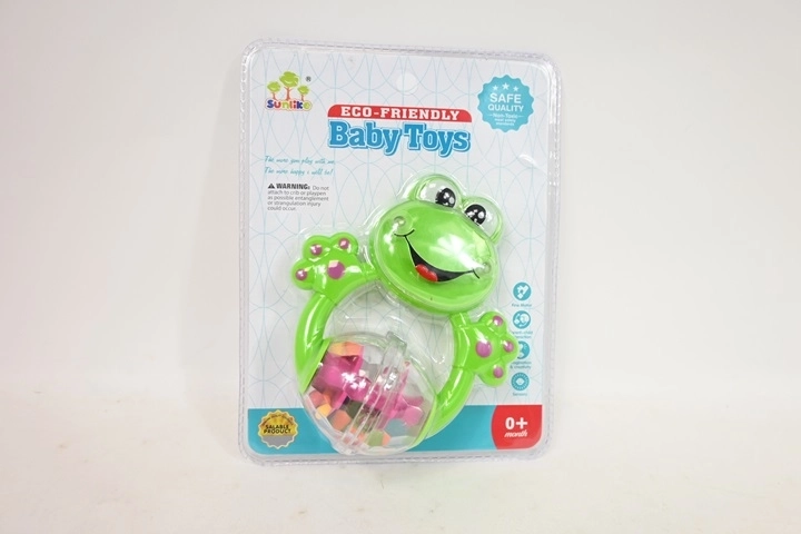 Hochet pour bébé grenouille sous blister