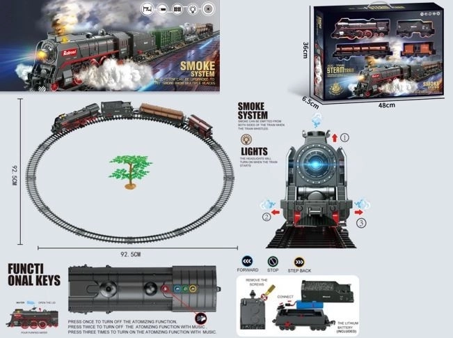 coffret train, 48 pièces, fumée, lumière et son