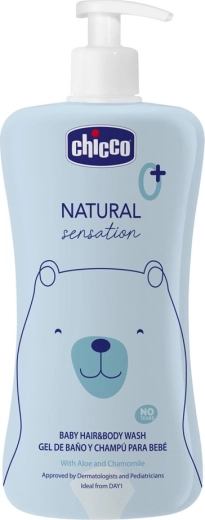 Chicco Natural Sensation shampooing cheveux & corps à l’aloe et à la camomille 500 ml