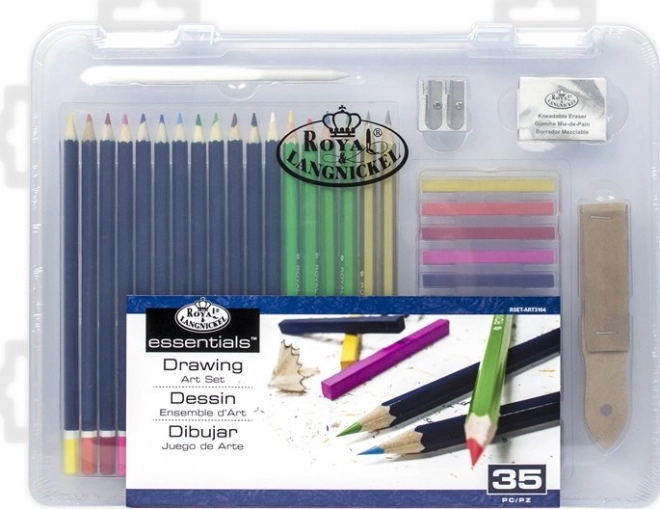 ROYAL & LANGNICKEL set de dessin dans une boîte en plastique, 35 pièces