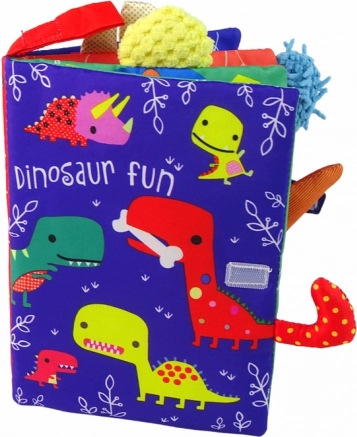 Livre en tissu doux dinosaures – livre en tissu coloré pour bébés