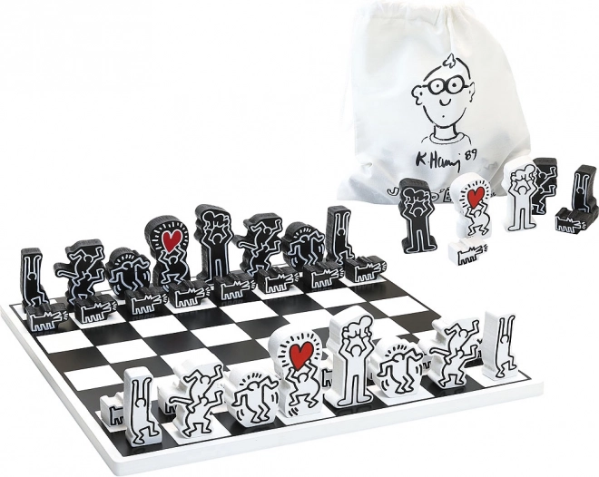 Échecs en bois VILAC – design KEITH HARING