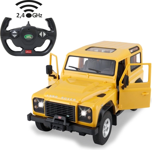 Modèle RC Land Rover Defender 1:14 jaune