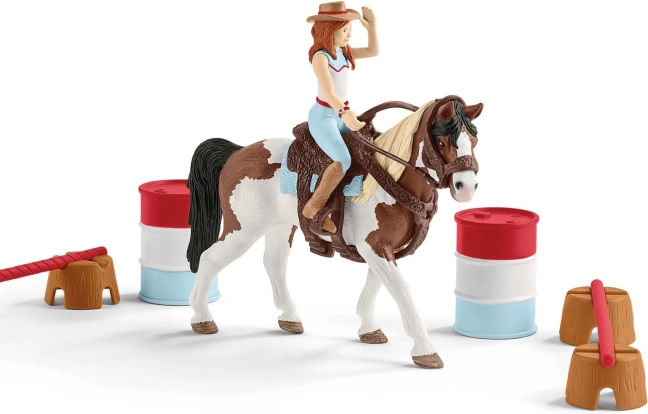 Schleich Horse Club set d’équitation western Hannah – set de barrel racing