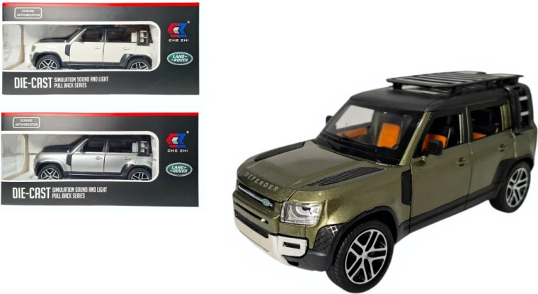 Modèle en métal Land Rover Defender 1:24 avec lumière et son