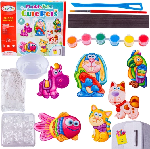 Kit créatif pour fabriquer des magnets et des moulages DIY Cute Pets (animaux mignons)