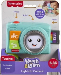 Appareil photo interactif lumineux Fisher-Price pour enfants (tchèque/slovaque/anglais/hongrois/polonais)