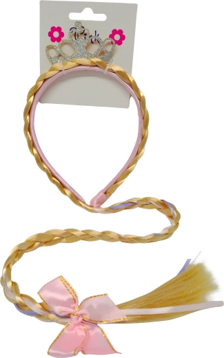 Serre-tête avec couronne et tresse pour petites princesses