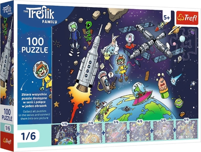 Puzzle Trefl 100 pièces Treflinka dans l’espace