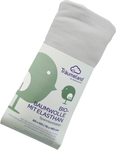 Träumeland drap-housse pour poussette en coton biologique avec élasthanne 35 × 78 cm gris clair