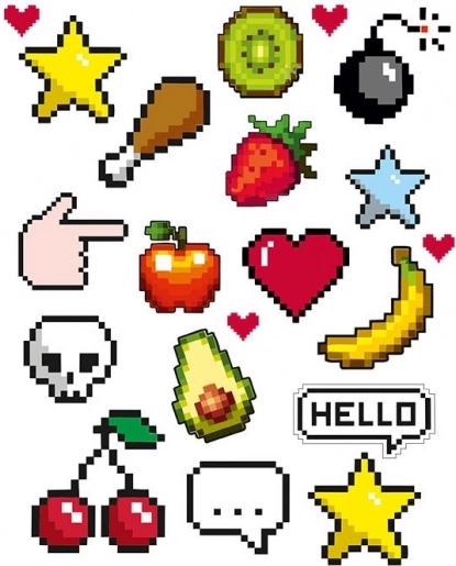 Autocollants Pixels grande planche