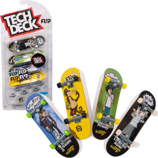 Ensemble de fingerboards Tech Deck : 4 mini skateboards à assembler Flip