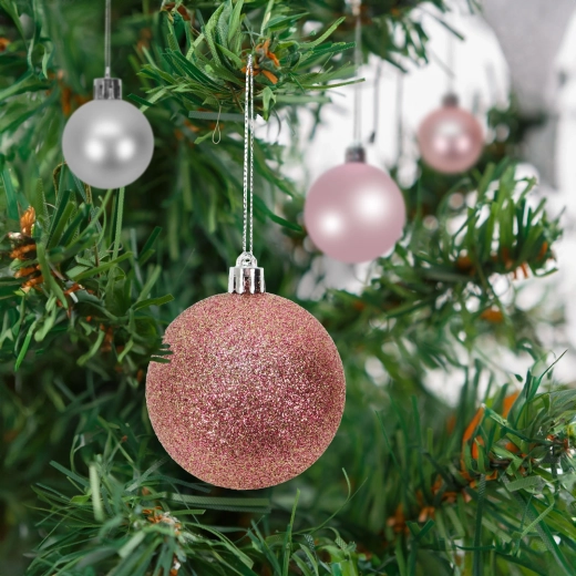 Set de décorations de Noël pour sapin rose gold, 16 pièces, 3–6 cm