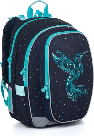 Sac à dos scolaire Topgal Mira avec broderie de colibri