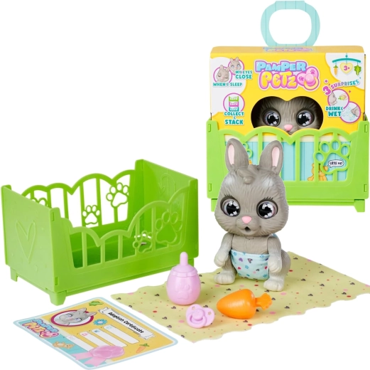 Pamper Petz lapin interactif avec biberon, couche et accessoires
