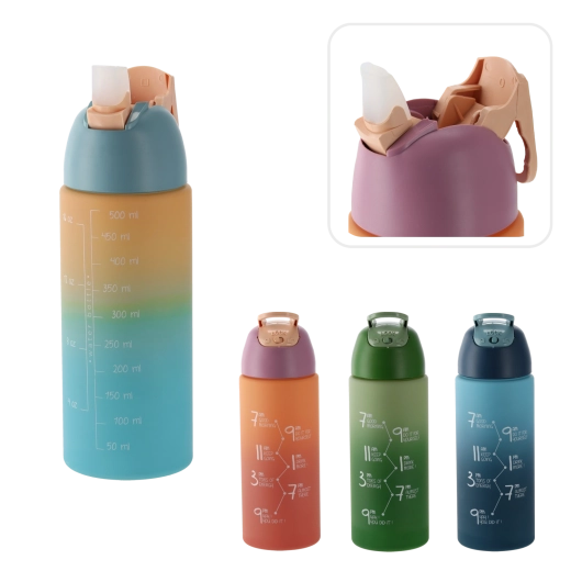 Bouteille d’eau 500 ml à effet ombré, bleu