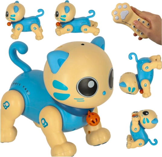 Chat robotique interactive télécommandée bleue