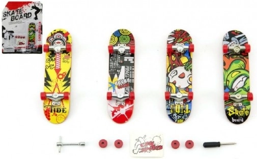 Skateboard Doigt Plastique 10 cm avec Accessoires