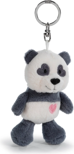 Porte-clés en peluche panda avec petit cœur 10 cm NICI