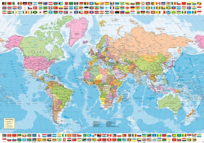 Educa puzzle – carte politique du monde, 1500 pièces