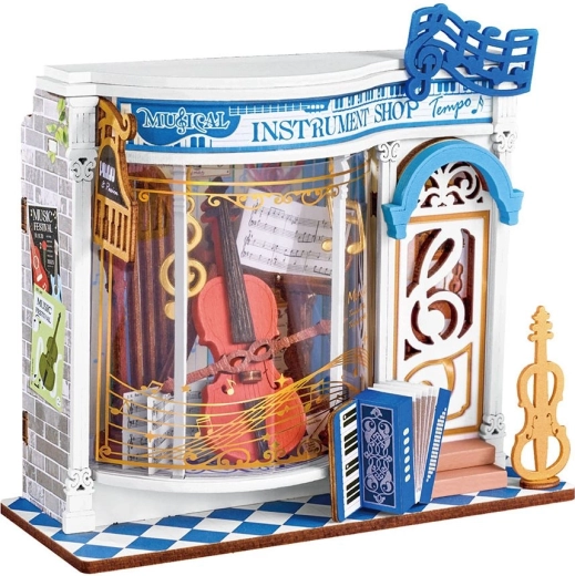 RoboTime miniature de boutique d’instruments de musique – puzzle 3D en bois