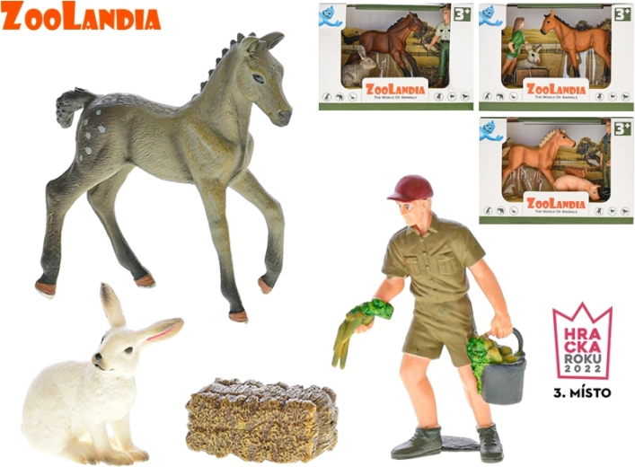 Zoolandia ferme – ensemble d’animaux et d’accessoires (4 types) en boîte