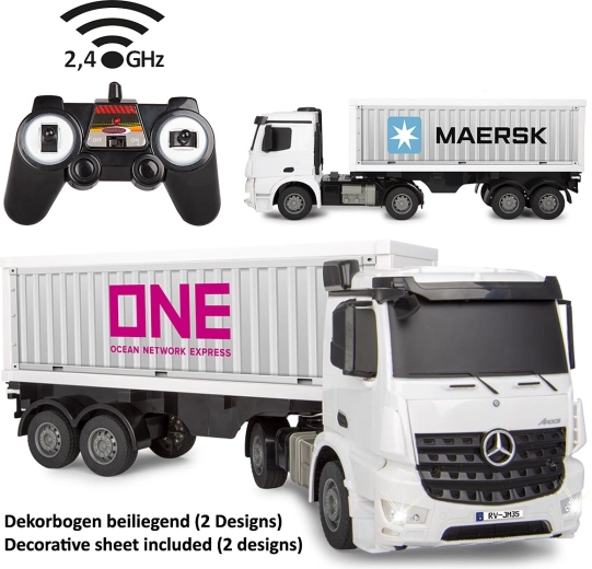 Camion-conteneur radiocommandé Mercedes-Benz Arocs 1:26 avec commande 2,4 GHz
