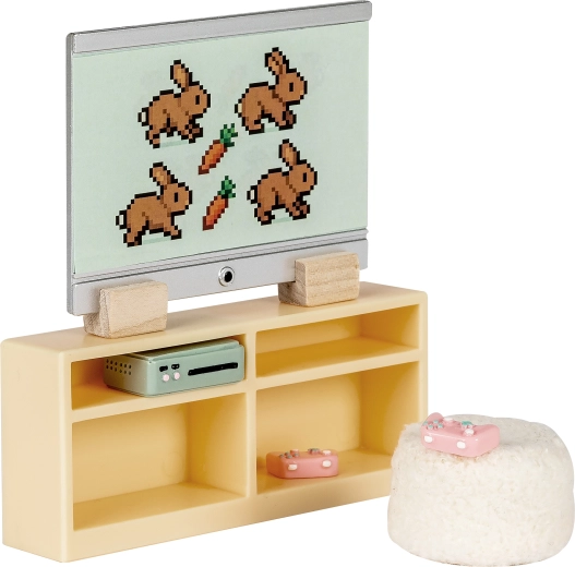 Ensemble de meubles TV Lundby avec télévision pour maison de poupées