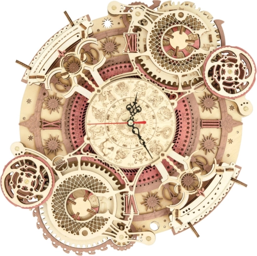 RoboTime 3D puzzle mécanique en bois représentant une horloge avec calendrier