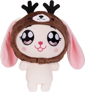 Lapin en peluche avec capuche de renne – doudou tout doux pour enfants