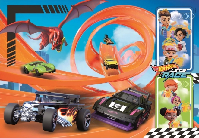 Puzzle Hot Wheels 104 pièces Super Kolor
