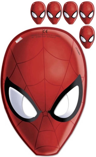 Masque de carnaval Spider-Man 23 cm, lot de 6 pcs