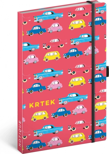 Carnet ligné à couverture rigide 13 × 21 cm avec élastique et boucle porte-stylo