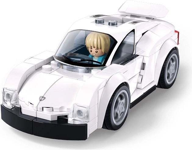 Voiture de course blanche Sluban Metropolis