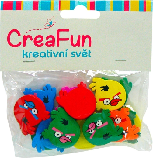 Angry Birds décorations en bois 15 pcs, diamètre 25 mm