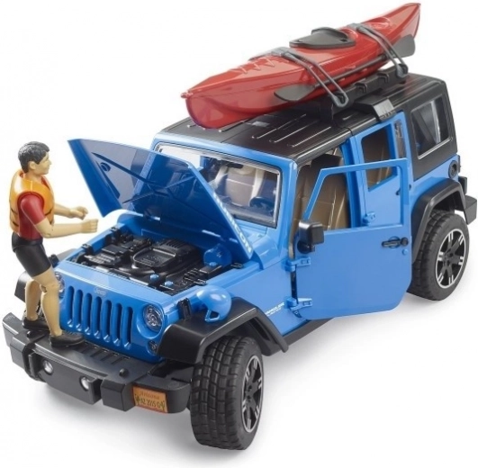 Bruder Jeep Wrangler Rubicon avec kayak et figurine 1:16
