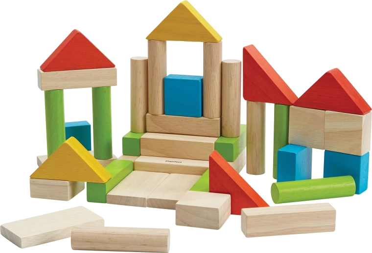 Plan Toys blocs en bois colorés 40 pièces