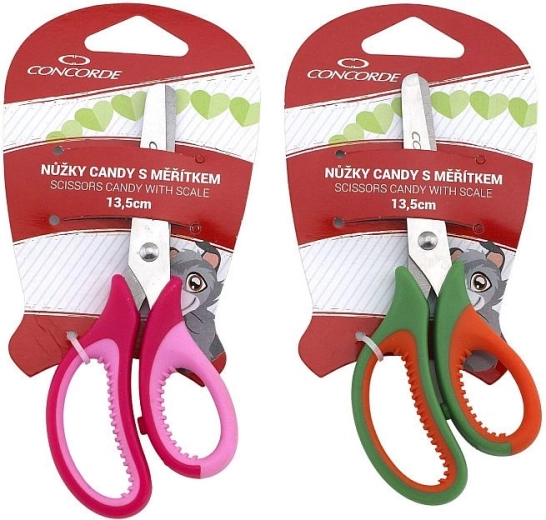 Ciseaux CONCORDE Candy 13,5 cm avec règle intégrée