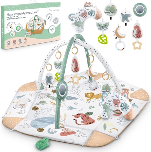 Tapis d’éveil interactif avec motif lion NUKIDO Diamond Collection