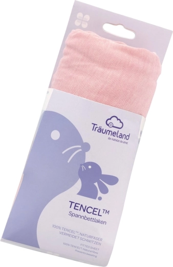 Drap-housse Träumeland Tencel 40 × 90 cm malve-rose