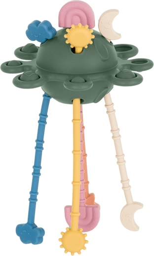 Petite&Mars jouet sensoriel en silicone Crazy planet Intense ochre 10m+