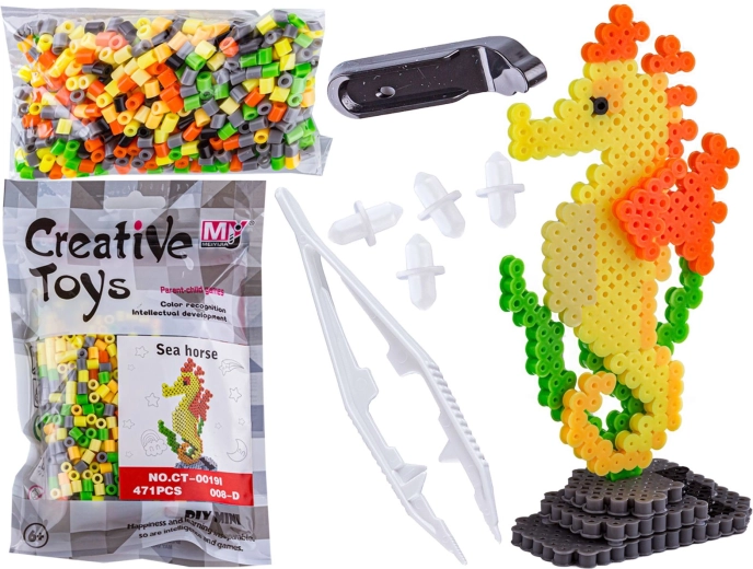 Perles à repasser 3D – hippocampe (gabarit), sachet