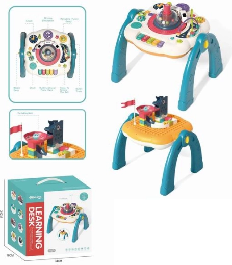 Table de jeu interactive avec petit train, blocs et piano