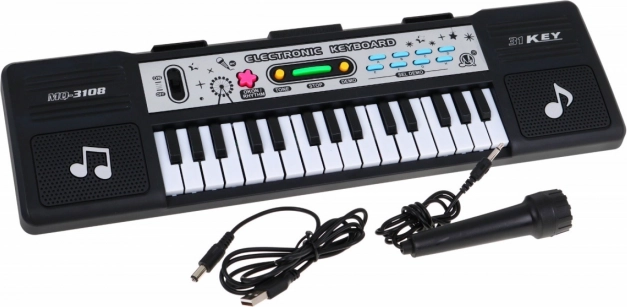Clavier électronique pour enfants, 31 touches avec microphone et mode leçons