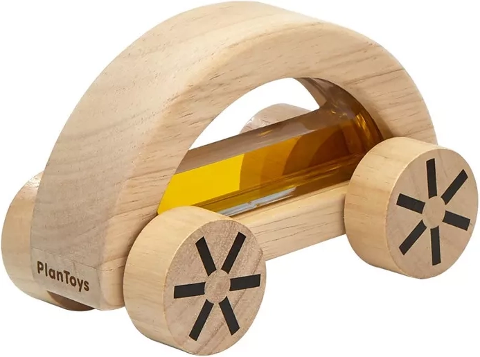 PlanToys petite voiture en bois avec eau jaune - 1 pièce