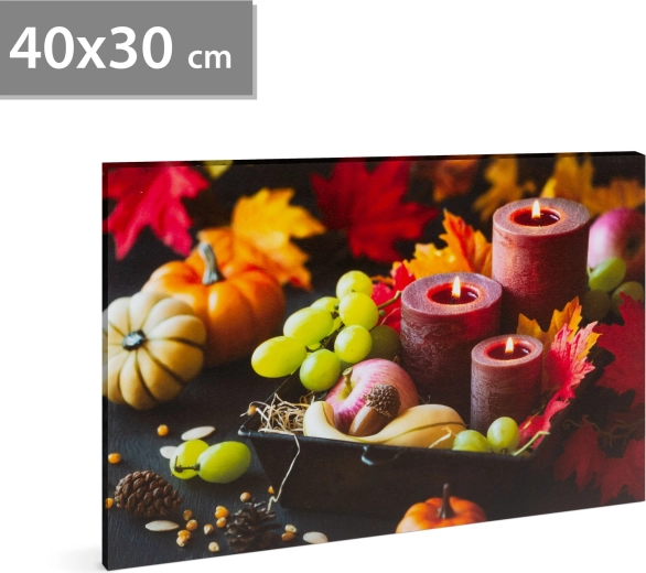 Tableau LED avec bougies, 40 × 30 cm