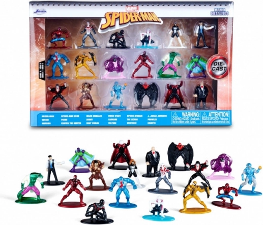 Figurines en métal MARVEL Spider‑Man – set de 18 pièces