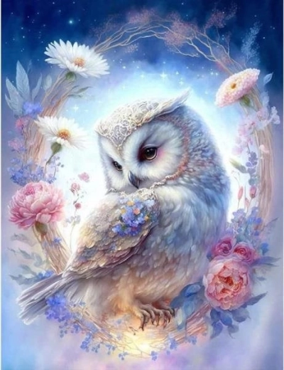Peinture par numéros Chouette blanche 40 × 50 cm