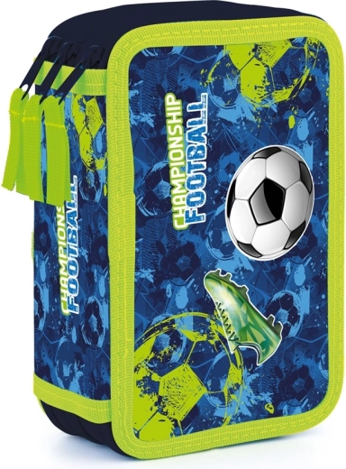 Trousse scolaire à trois étages sans contenu – motif football